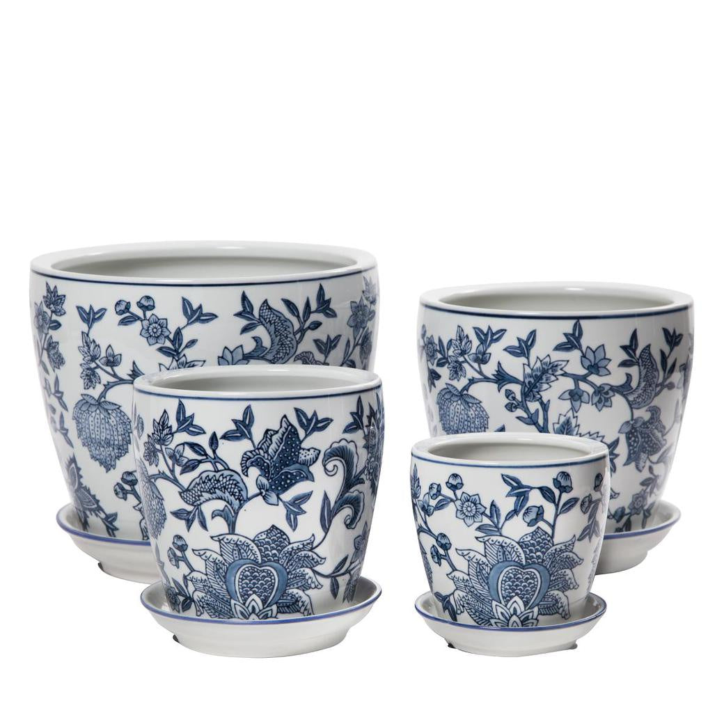 blue and white plant pots australia Abundance Pot with Saucer