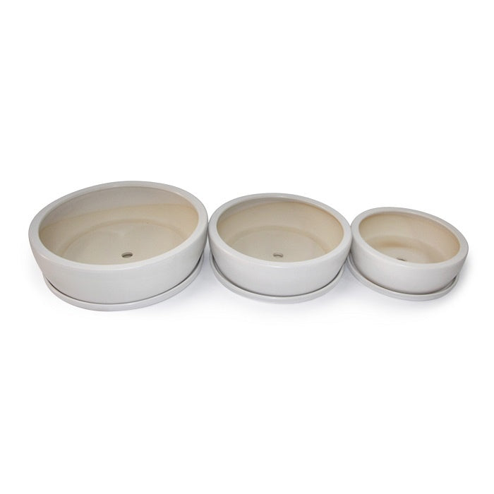 Pot Low Matte White