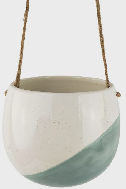 Avery Dot Round Hanging Planter Blue