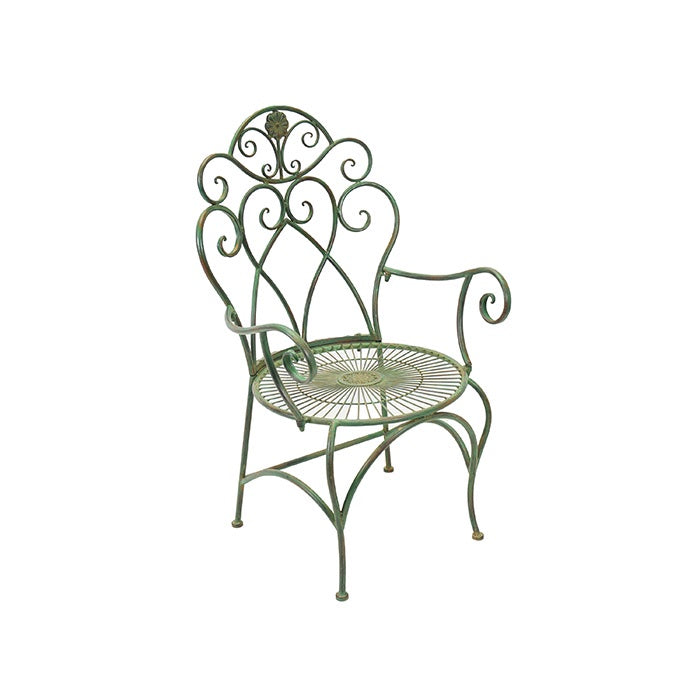 Florentine Chair with Arms Green