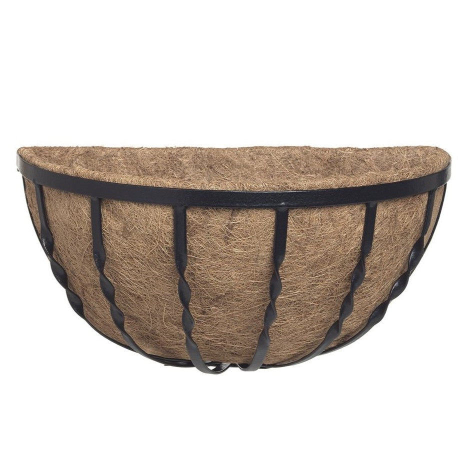 Forged Iron Wall Basket with Liner Black
