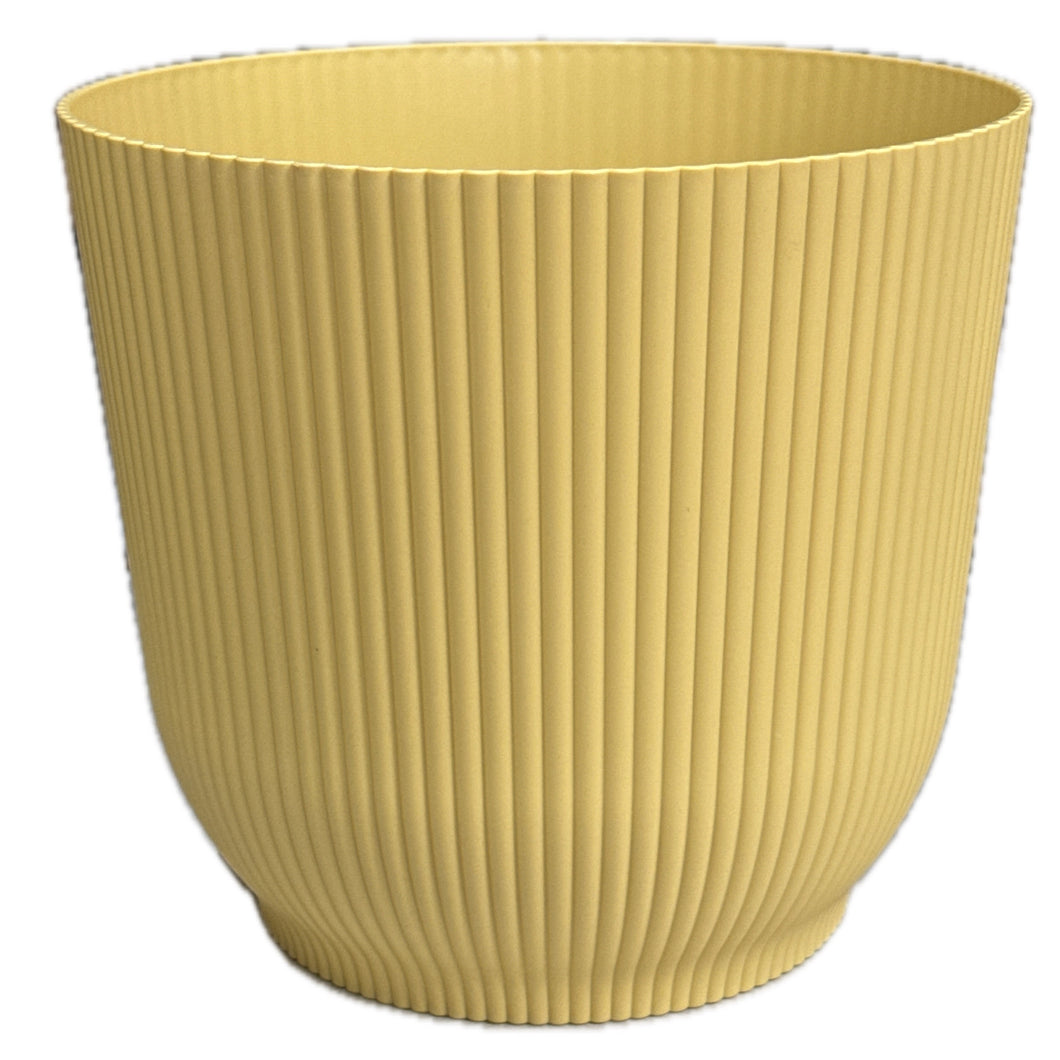 Vertical Stripe Cover Pot - Mustard Yellow