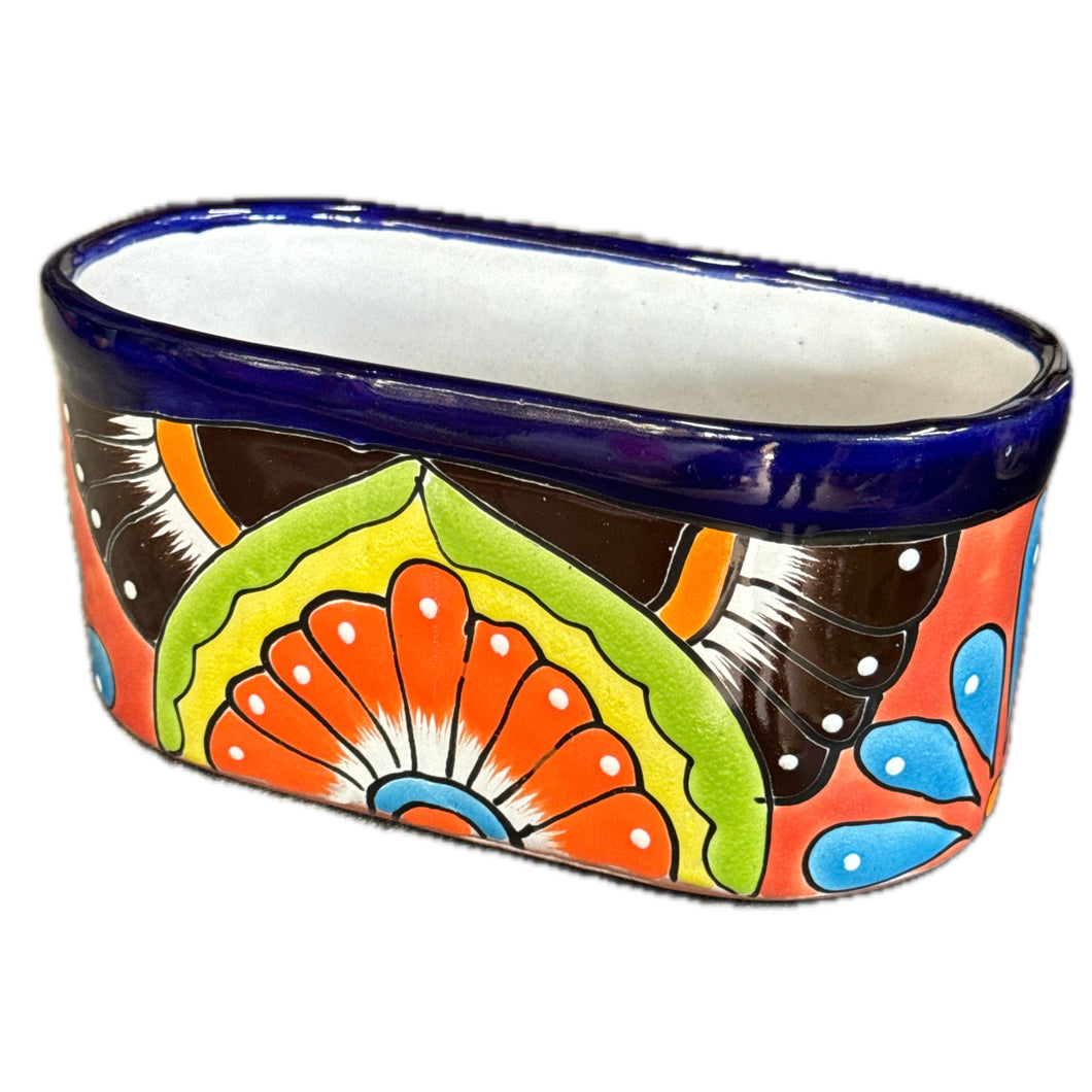 Talavera Small Oval Pot 24x12cm