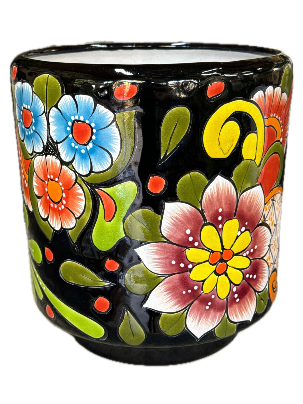 Talavera Cylinder Planter - Blue