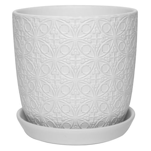 Kit Pot with saucer - Matte White