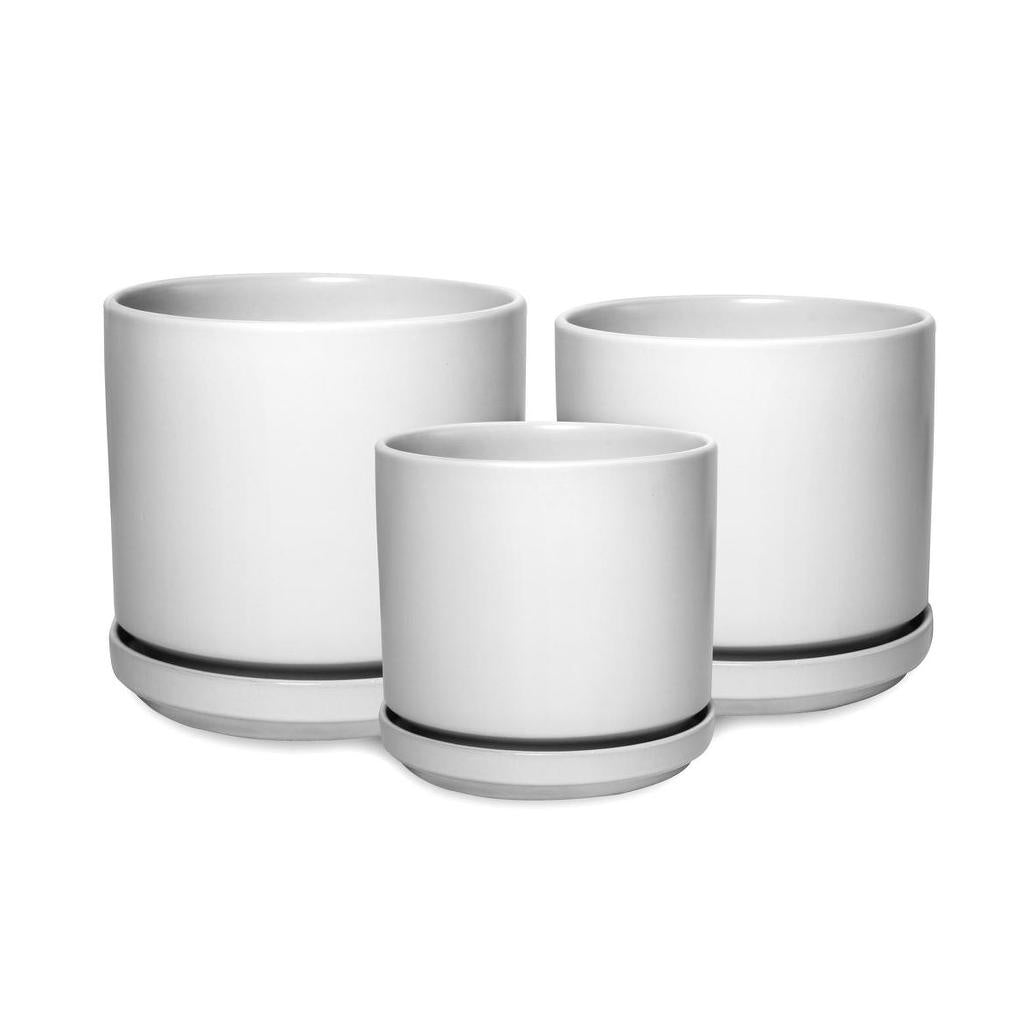 Anthea Pot with Saucer - White