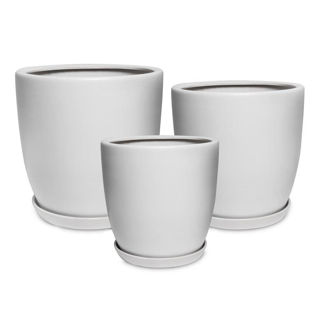 Straten Pot with Saucer White