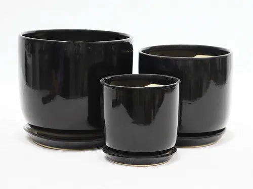Sierra Cylinder Pot - Black