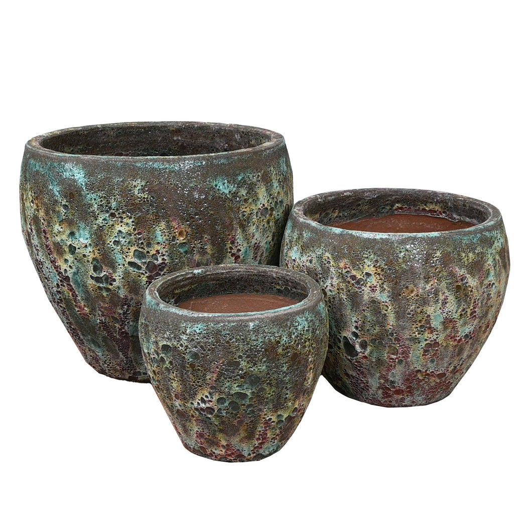 Seafoam Bellagio Planter - Aqua