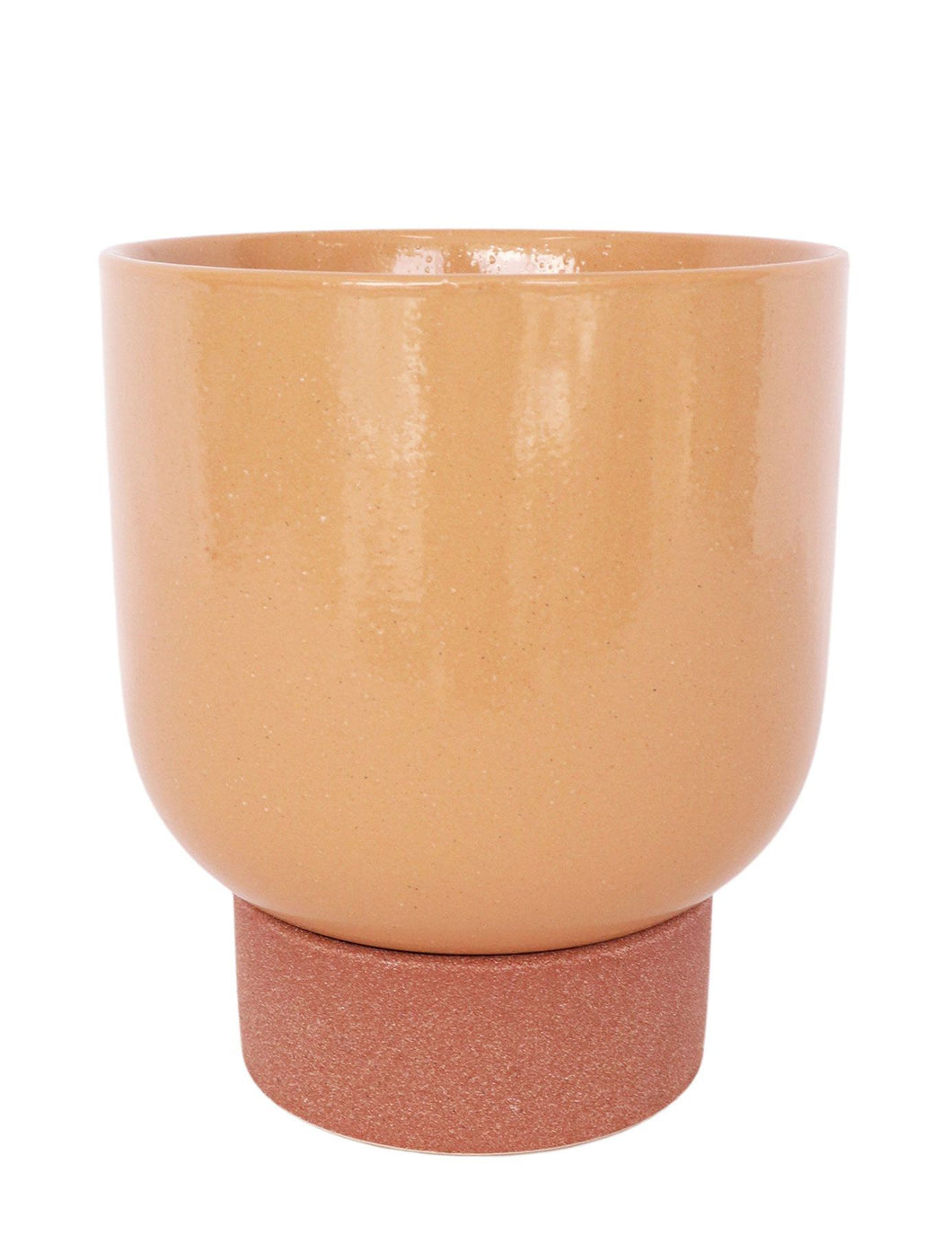 Prim Tall Planter with Saucer Peach