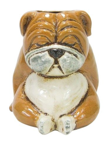 Bulldog Planter Brown