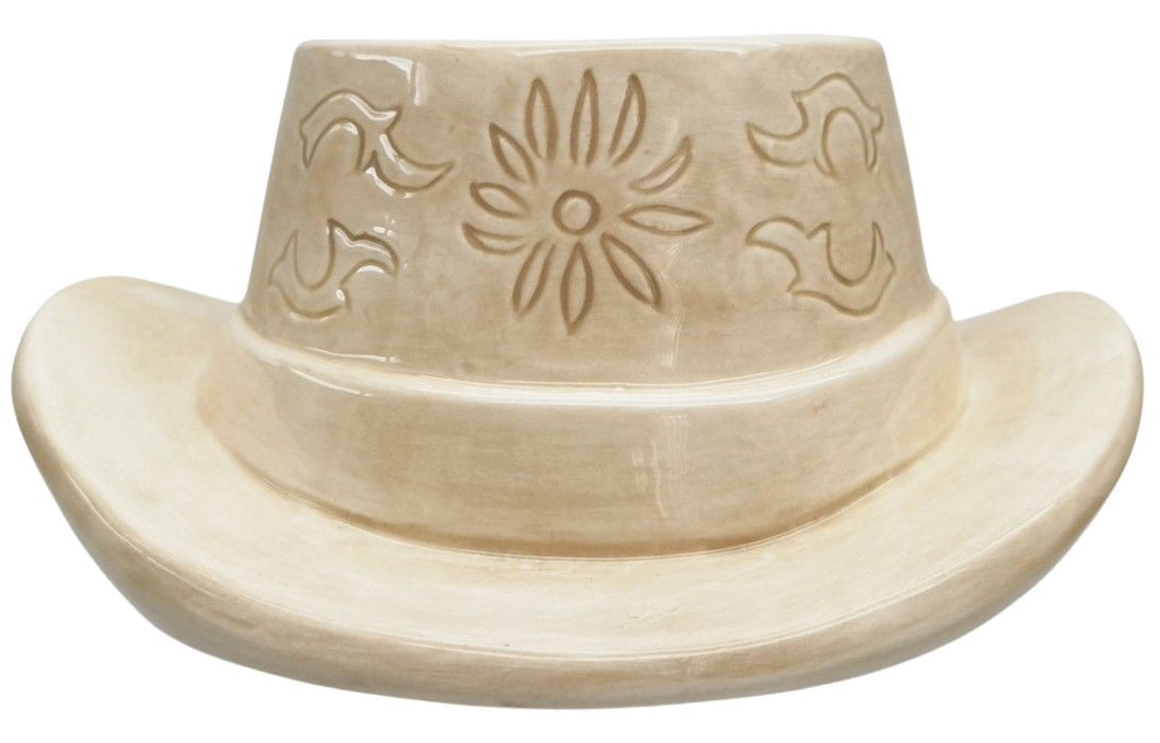 Cowboy Hat Planter Tan