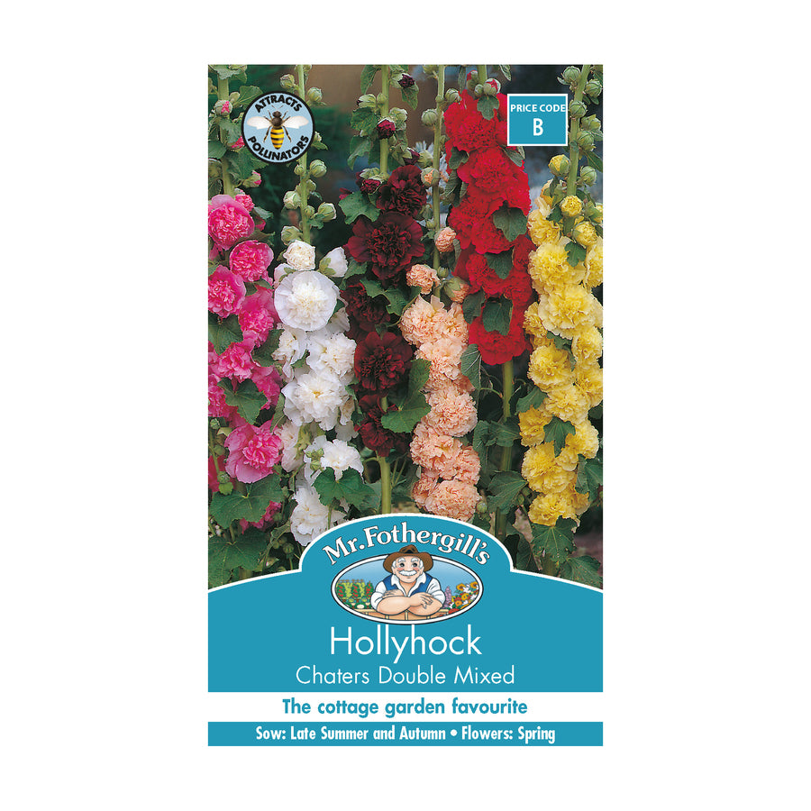 Hollyhock 'Chaters Double Mixed' Seeds