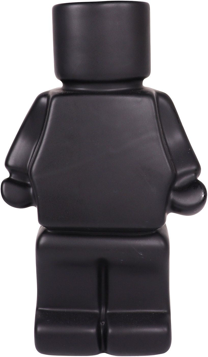 Block man planter Black