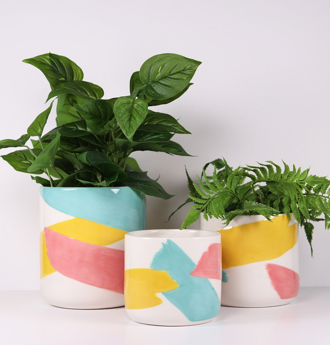 Brush Stroke Planter Colourful