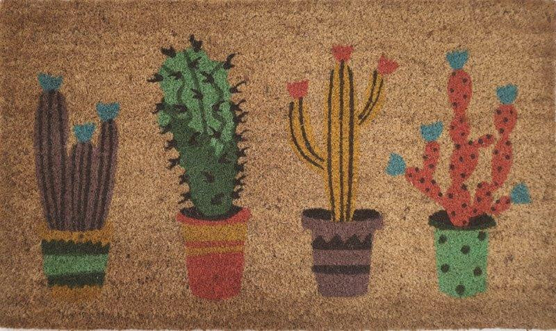 PVC Backed Coir Doormat, 4 Cactus