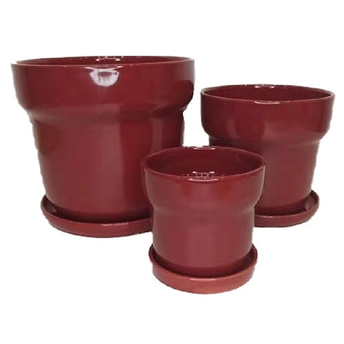 Akira Collar Pot Red