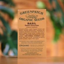 Load image into Gallery viewer, Basil &#39;Sweet Genovese&#39; Greenpatch Seeds
