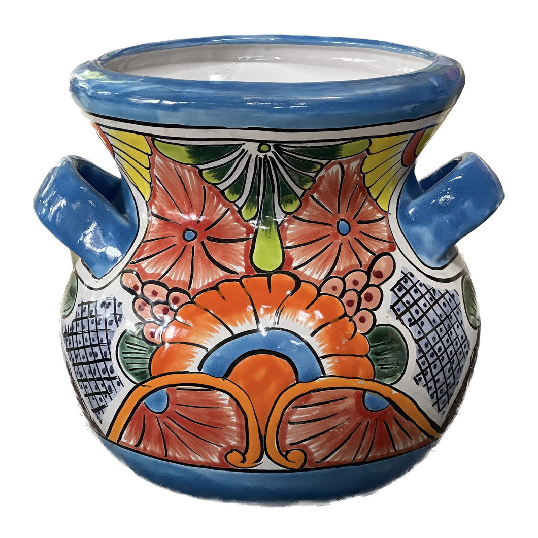 Talavera Azul Pot with Handles