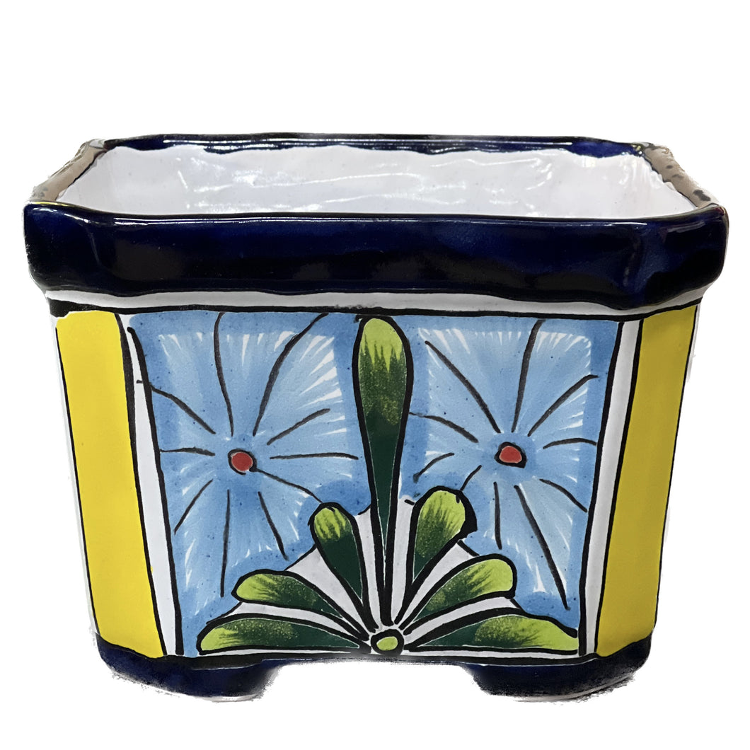 Talavera Square Flower Pot Medium 18x13.5cm