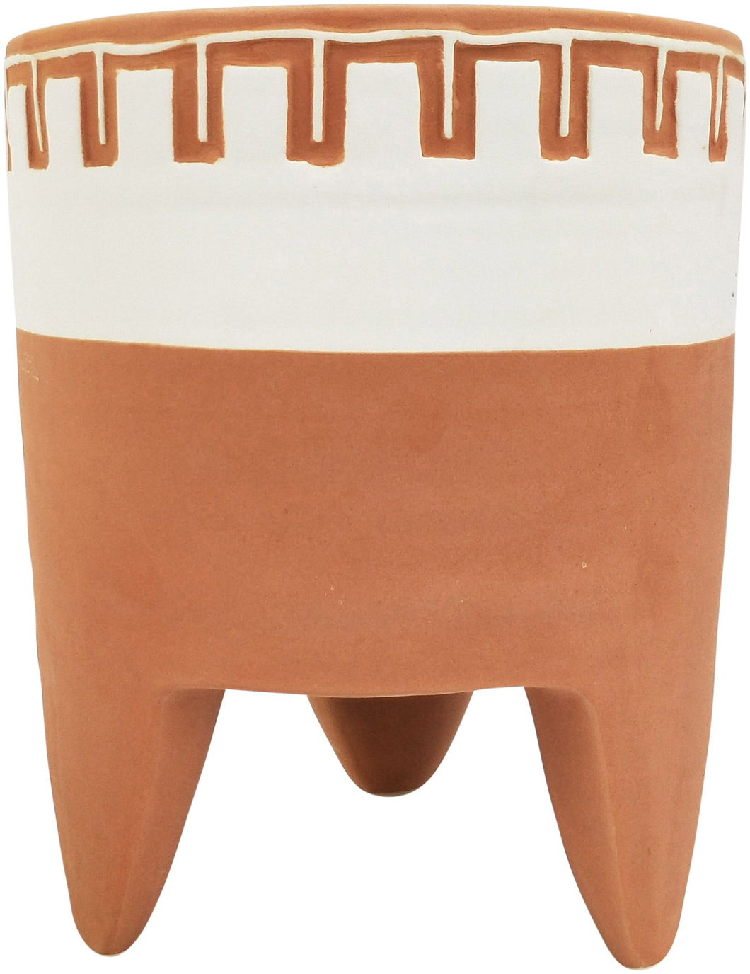 Kendall Planter with legs - orange & white