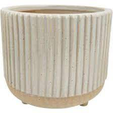 Harlow Planter with Legs - Sand & White