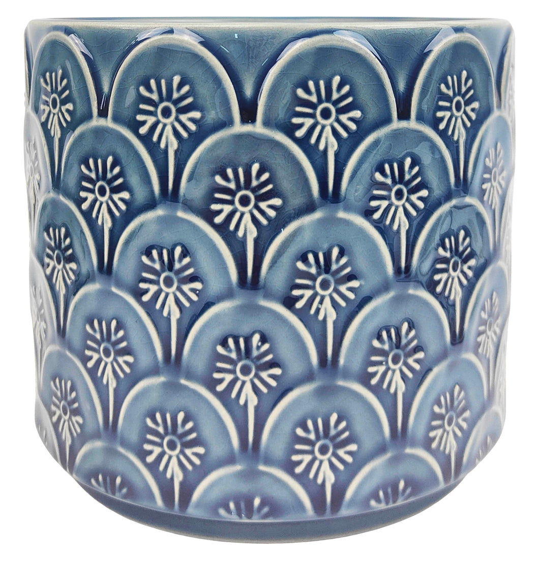 Kaycie Floral Planter Denim