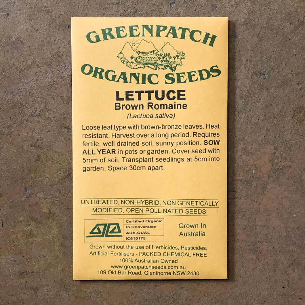 Lettuce 'Brown Romaine' Greenpatch Seeds