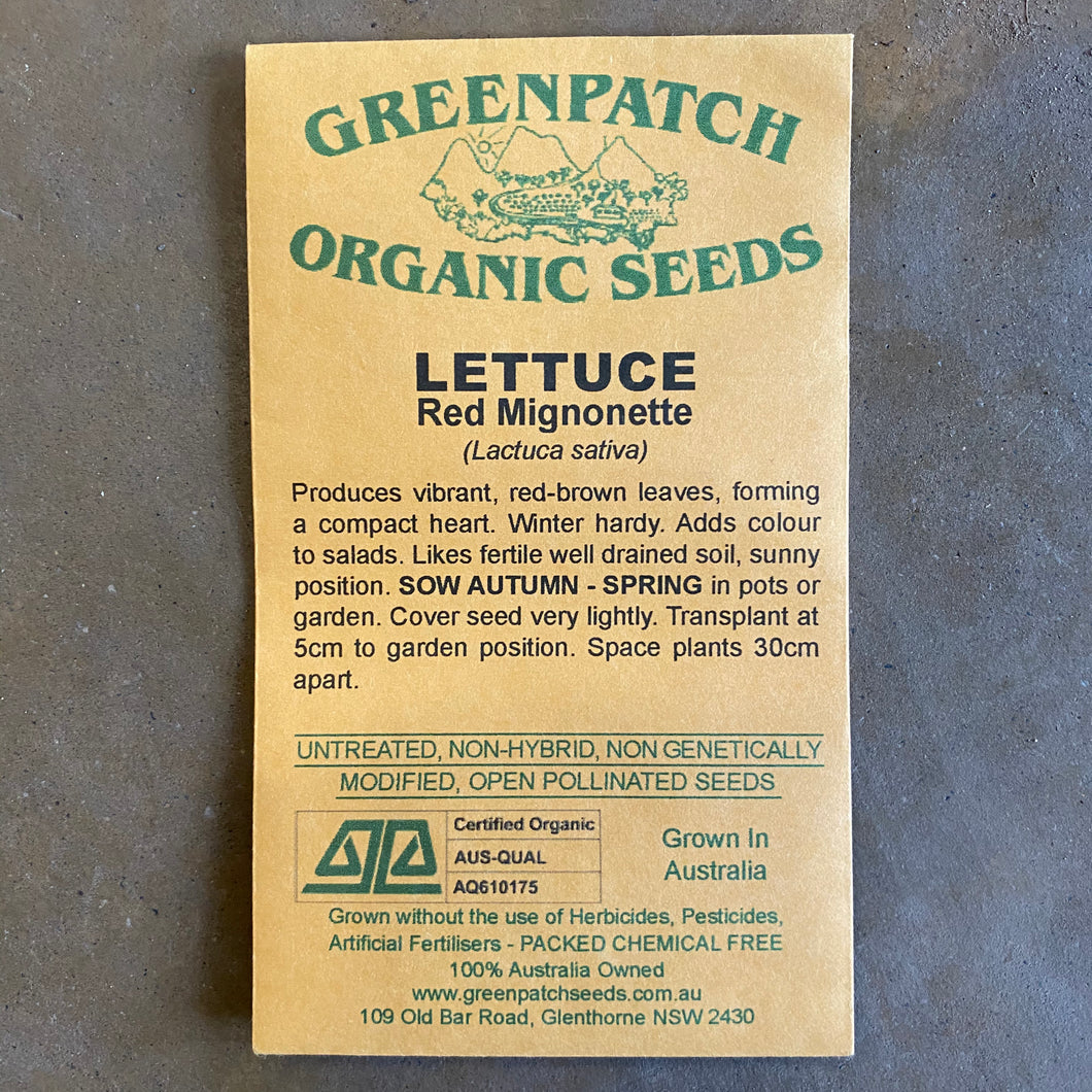Lettuce 'Red Mignonette' Greenpatch Seeds