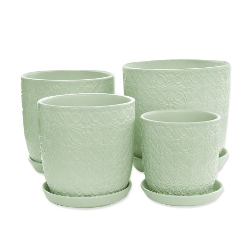 Kita Pot with saucer - Matte Sage