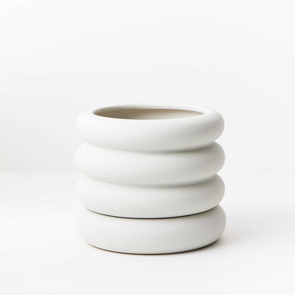 Pot Danica White with Saucer