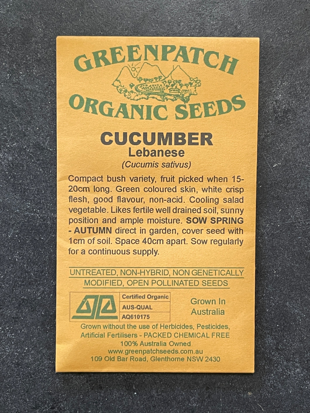 Cucumber ‘Lebanese’ Greenpatch Seeds