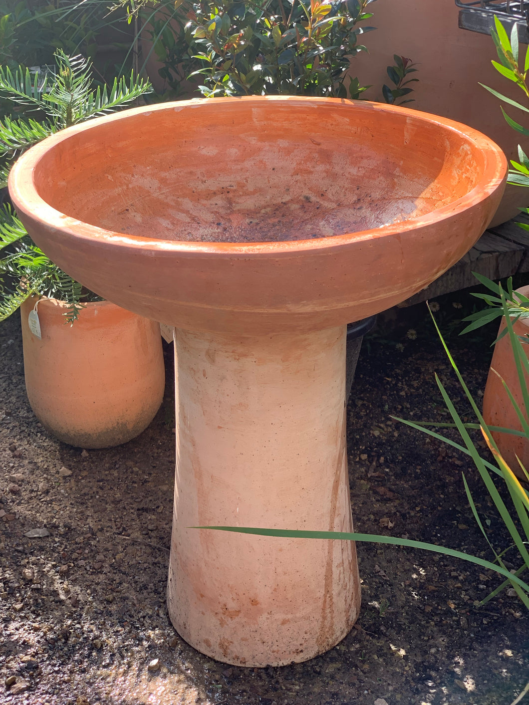 Birdbath - washed terracotta