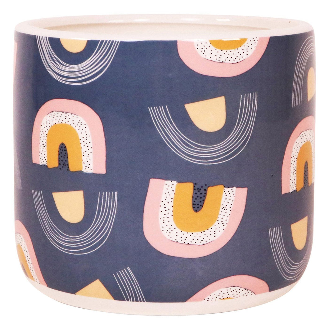 Retro Rainbow Planter Blue
