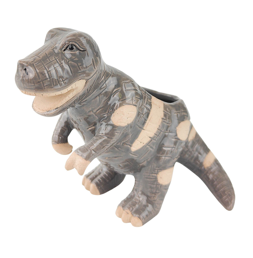 T Rex Dinosaur Planter Grey