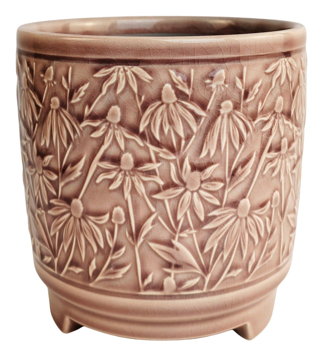 Maeve Floral Planter Mauve