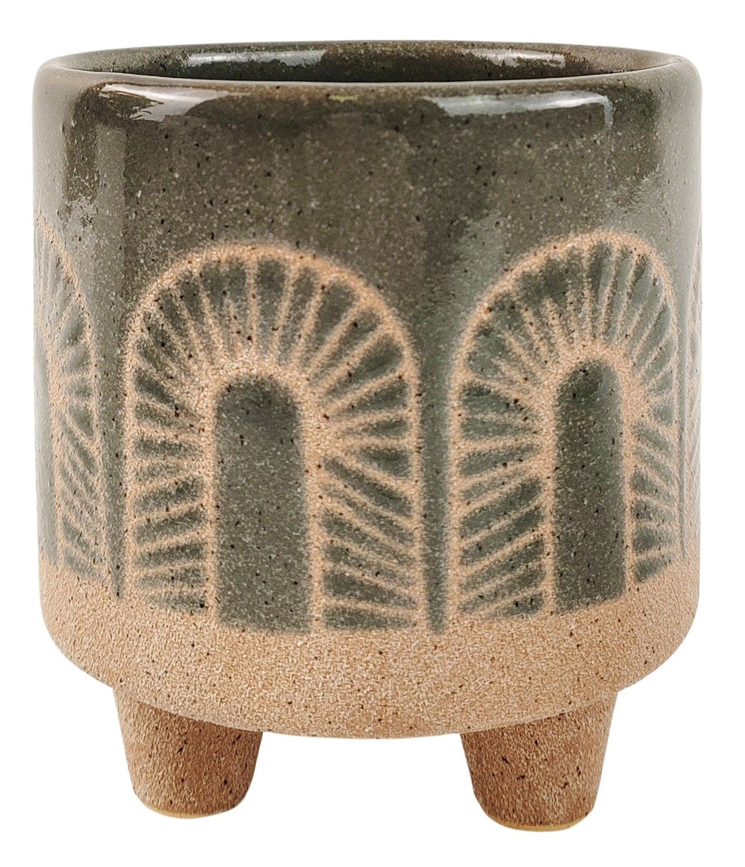 Avi Planter with Legs Blue & Sand