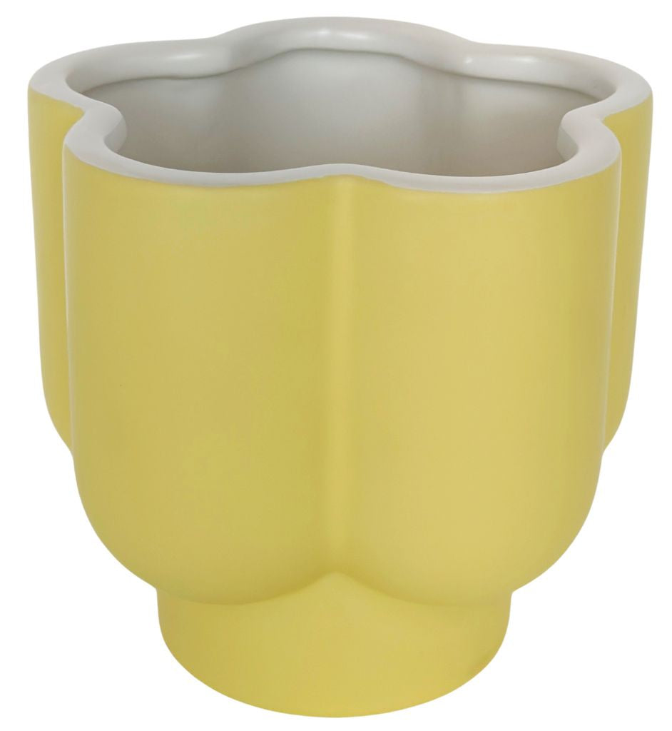 Groovy Flower Planter Yellow & White